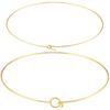 316L Stainless Steel Heart Round Adjustable Collar Women's Necklace Simple Open Neck Metal Jewellery Accessories: VL534 VL535
