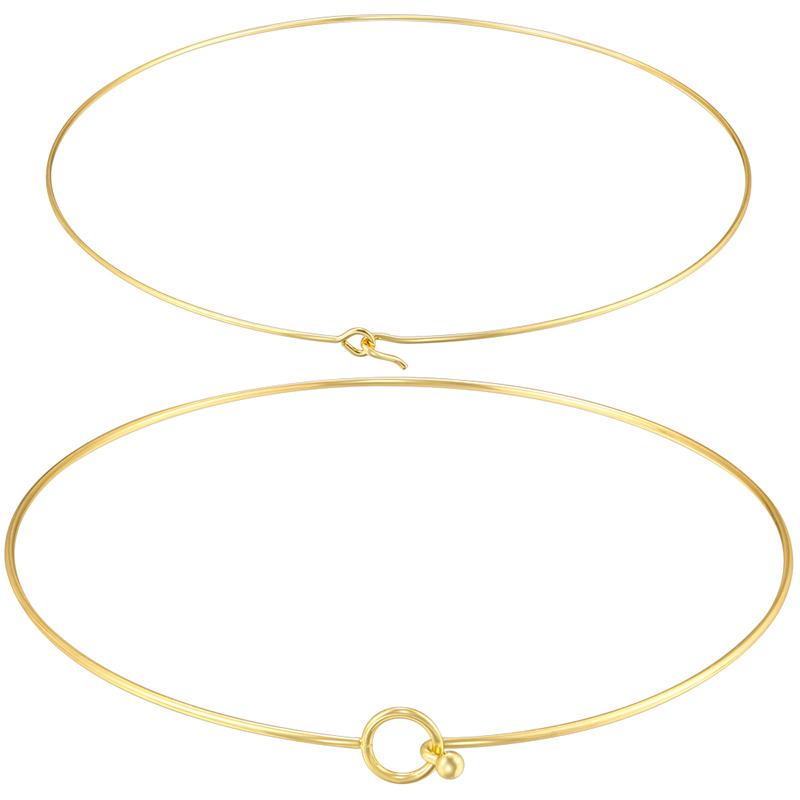 316L Stainless Steel Heart Round Adjustable Collar Women's Necklace Simple Open Neck Metal Jewellery Accessories: VL534 VL535
