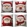 2D Printed Pillowcase Santa Claus Plush Pillow Cover Christmas Throw Pillow Cover  Home Decoration