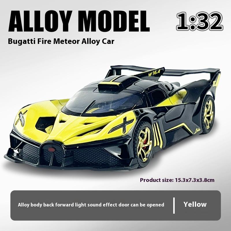 1:Масштаб 1:32 Bugatti Литой металлический автомобиль Модель Симуляция звука и света Гоночный спортивный автомобиль Детская игрушка Коллекция Украшение Подарок