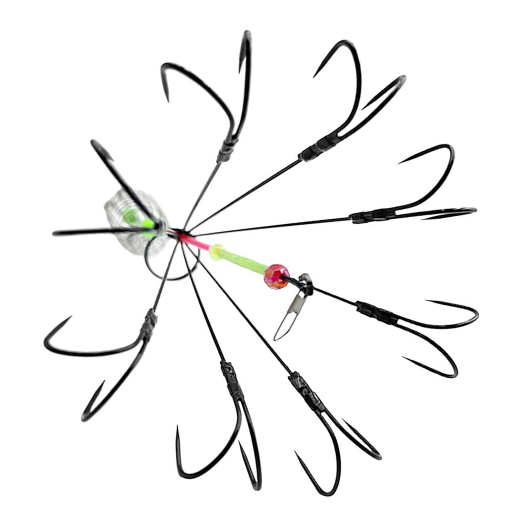 Кальмаровые джиги Морская рыбалка Крючок для осьминога Крючок-зонтик для кальмара Рыболовная приманка Ловушка Кормушка Клетка Острый рыболовный крючок Инструмент для ловли