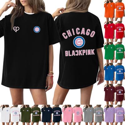 Женская футболка с круглым вырезом и короткими рукавами с принтом