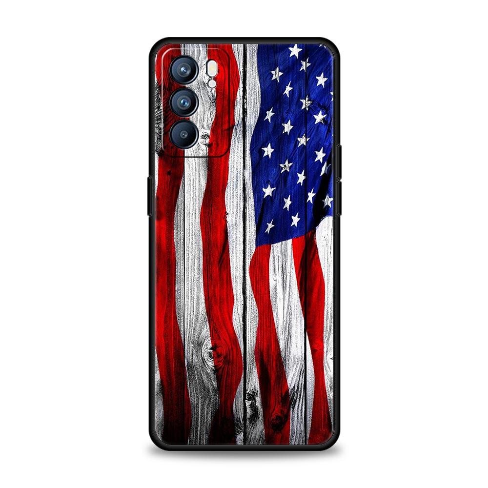 Phone Case Cover For Oppo A17 A31 A54 A57 A78 A79 Find X5 X6 Reno 7 8 10 11 12 13 F Pro 5G Soft TPU American United States Flag