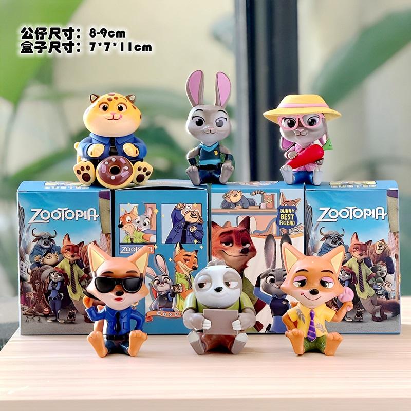 Zootopia Figure Set 4 Styles, Cute Cartoon Animal Characters PVC Collectible Model Toys, Best Gift for Kids Fans