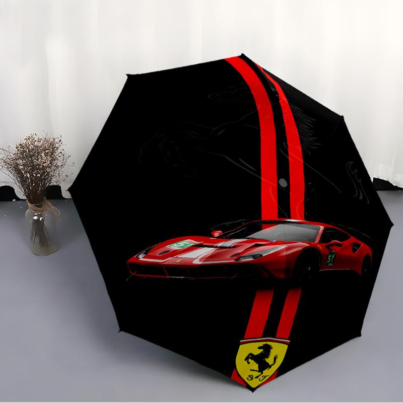 Складной зонт с принтом логотипа F-F-Ferrari, для улицы, отдыха и путешествий, прочная ткань зонта, подарок на день рождения и праздник