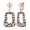 Блестящие серьги-капли с принтом леопарда из натурального циркона для женщин, уникальное винтажное украшение на каждый день с розово-золотым и черным покрытием