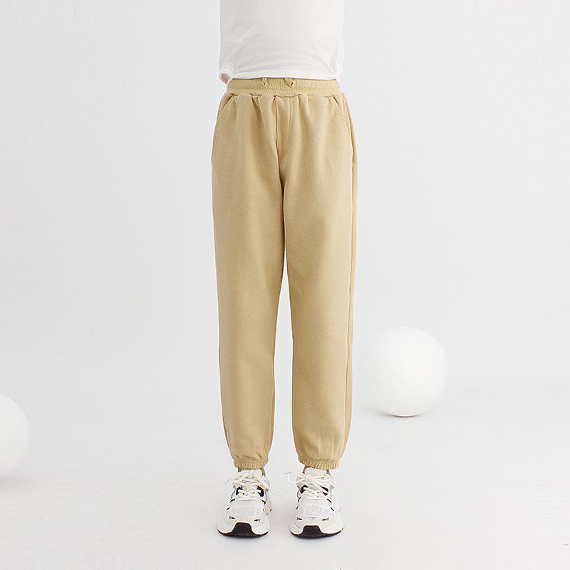 Korean Style Spring Children's Solid Color Trousers - New Girls' All-Match Casual Sports Pants
