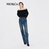 MO&Co. Winter Fleece-Lined Straight-Leg Jeans