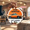 D Flat pc Vintage Car Service Round Aluminum Sign  Rustic Retro Design x Inch Metal Wall Art for Home Garage