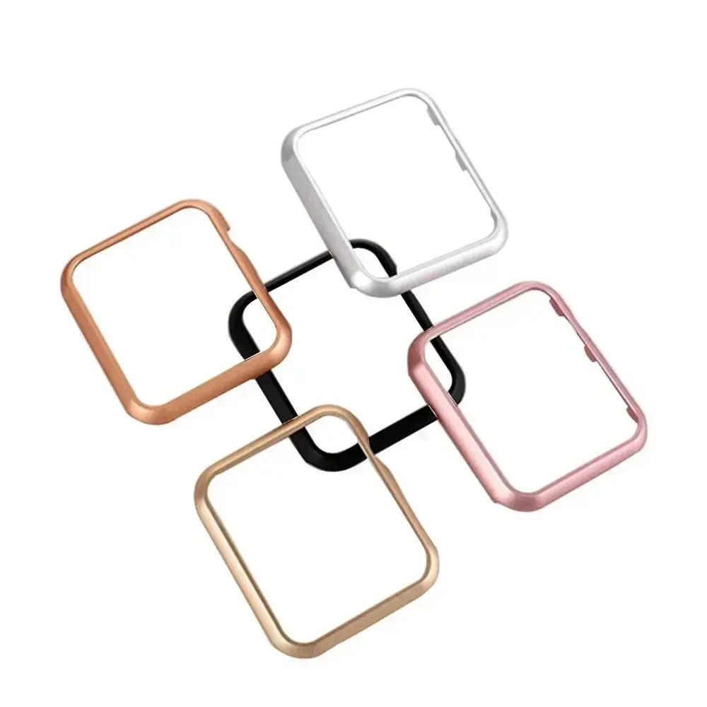 For iWatch SE Series 10 9 8 7 Cases Aluminum Gold Accessories for Apple Watch Case 46mm 42mm Metal Bumper Protective Cover Frame