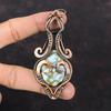 Медный кулон Ларимар Медная проволока, обернутая кулоном с драгоценным камнем Уникальный кулон Медные украшения ручной работы Подарок для нее Замечательный кулон из проволочной обмотки