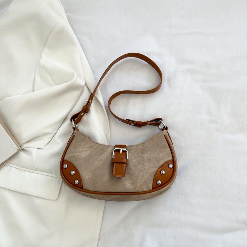 Trendy Street Style Women's Pu Shoulder Bag Unique Vintage Casual Baguette Bag For Everyday Use