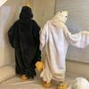 Забавный костюм гуся и утки для детей и взрослых, комбинезон-пижама с капюшоном в виде животного, мягкое плюшевое одеяло-комбинезон, косплей на Хэллоуин