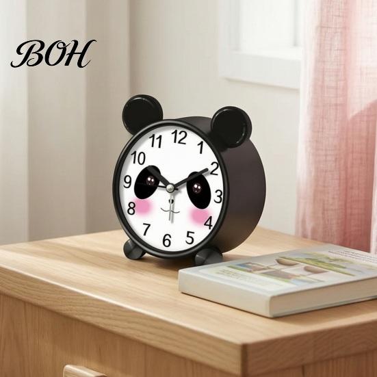 Battery Powered Clock Cartoon Animal Alarm for Students, Non-Ticking Quiet Movement Non Ticking Bedroom Clock, Operated Desk Home
