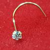KODY PIERCING 9K Винт для пирсинга в носу из чистого золота и драгоценных камней, круглый кристалл CZ 2,5 мм - качественный пирсинг