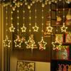 USB LED Moon & Star Curtain Lights with Remote: Christmas Décor