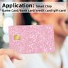 1PC/4PC Self-Adhesive Dubai-Inspired Transit Cards Skin Stylish Protection Crystal Frosted Starlight Powder Card Cover Luxurious