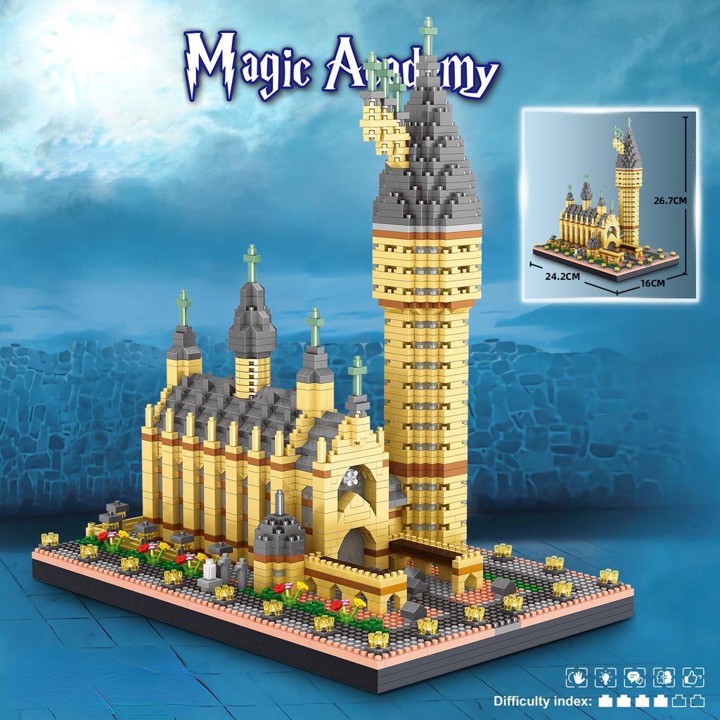 Архитектура Волшебная Академия Микро Строительные Блоки Алмазные Частицы Волшебный Замок Серии Игрушки Кирпичи Строительные Игрушки для Мальчиков