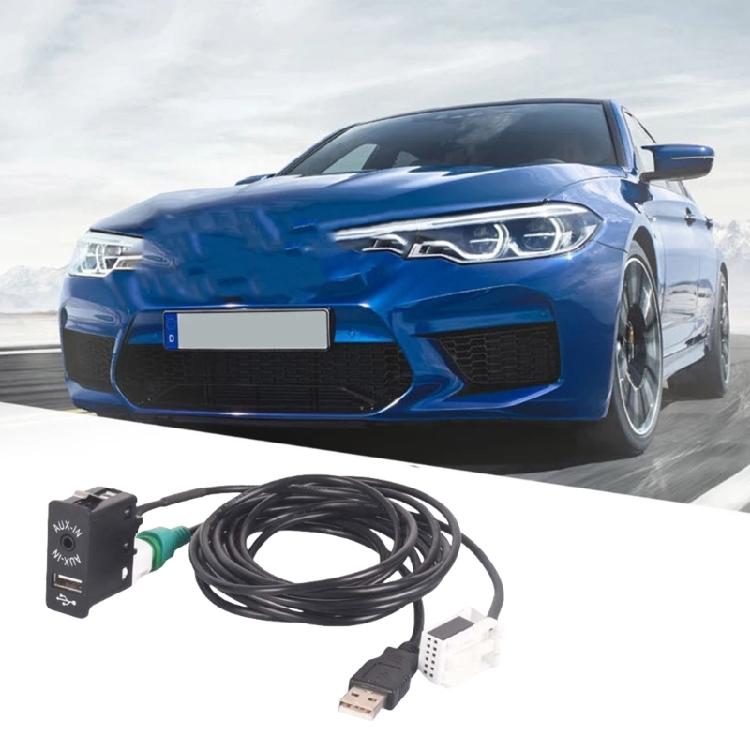 Автомобильные аксессуары Замена переключателя AUX in USB с USB-проводом и адаптером AUX-кабеля для автомагнитолы для E60