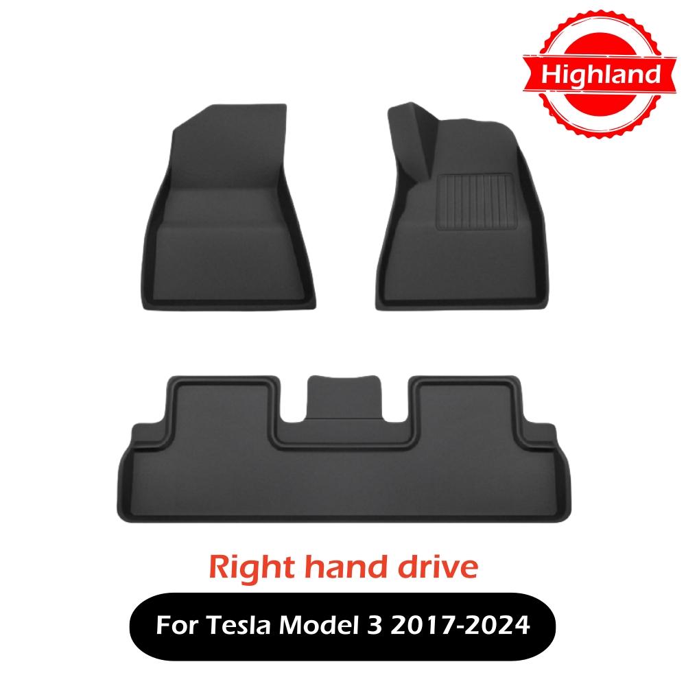 3D коврики для Tesla Model 3 Highland Model Y 2017–2025 Всепогодные коврики для пола Коврики для багажника Водонепроницаемый грузовой подклад