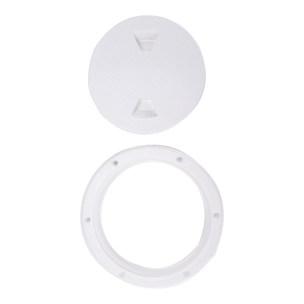 6in Deck Plate Hatch Cover Round White NonSlip Surface Separate Design PreDrilled Holes