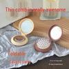 Portable Mini Massage Comb with Mirror - Foldable, Cute Air Cushion Design for Girls