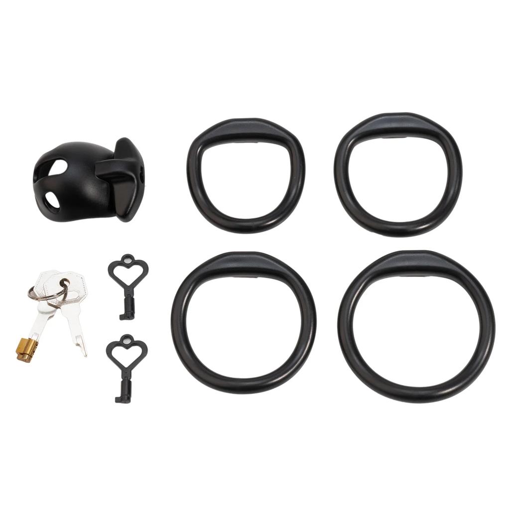 New Chastity Cage Curve Rings Fidelity Cage S M L Size Cock Cage with 6 Penis Ring Invisible Adult Sex Toy for Male SM Sex Game