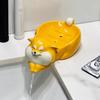 Cartoon Creative Ceramic Soap Box with Drainage and Suction Cup for Bathroom