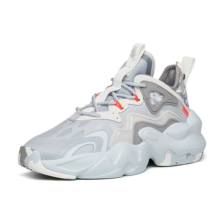 Anta Крутые легкие прочные повседневные кроссовки Weifeng с низким верхом, мужские кроссовки серо-белого цвета 112228080-4