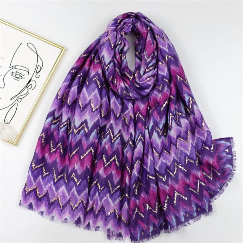 Viscose Scarves Women Retro Bohemian Aztec Wave Stripe Fringe Shawls and Wraps Pashmina Stole Bufanda Muslim Sjaal 180*90Cm