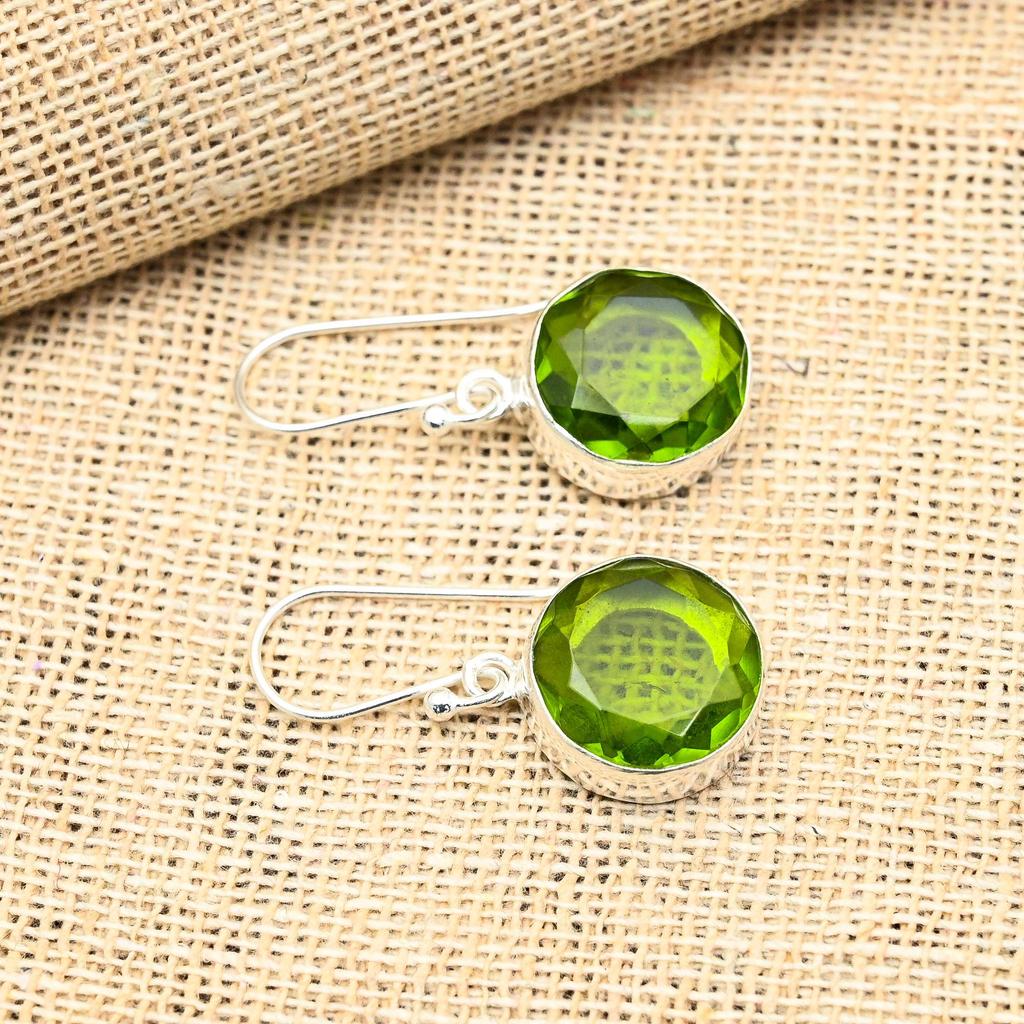 Ювелирные серьги ручной работы из стерлингового серебра 925 пробы с драгоценным камнем перидот для женщин