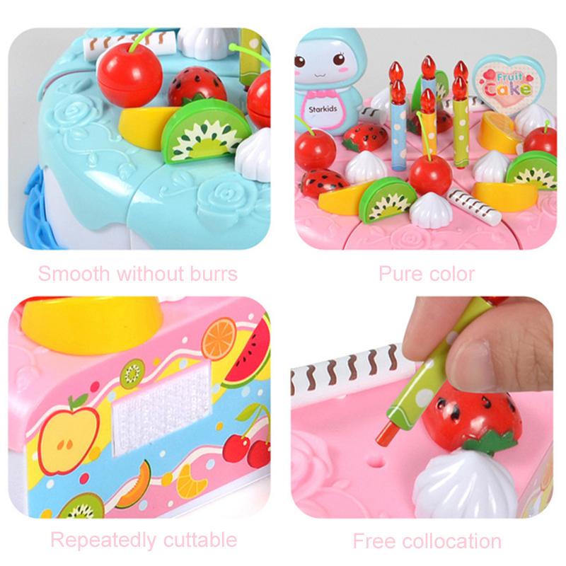 Simulated Kitchen Cutting Food Toys Cooking Pretend Play Plastic Parent-child Interaction Color Cognition Birthday Gift TMZ