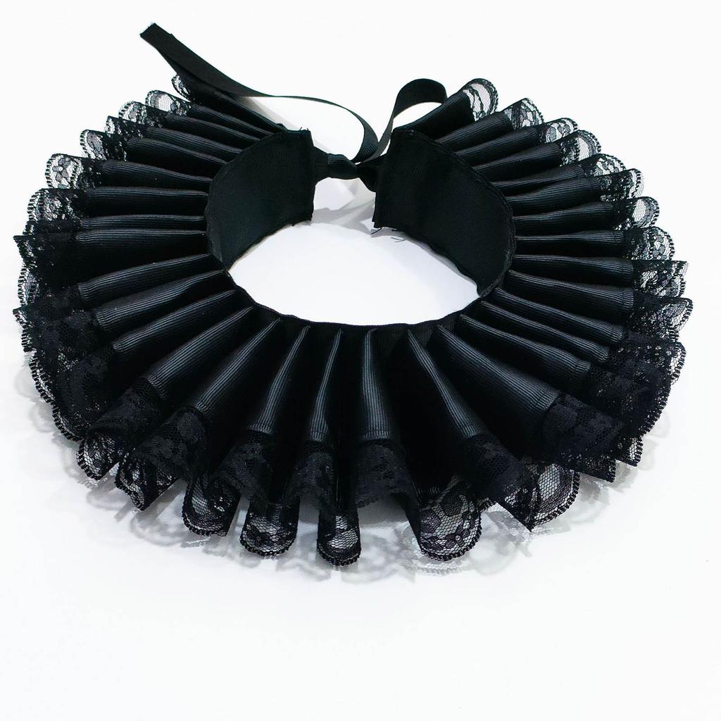 Винтажный органзовый воротник с оборками, воротник-стойка в елизаветинском стиле, воротник-стойка с оборками, воротники с клоунским воротником