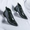 Luxury Brand Men's Glossy Formal Boots High-end Chelsea Boots Trendy Green Business Short Boots Men's Wedding Shoes