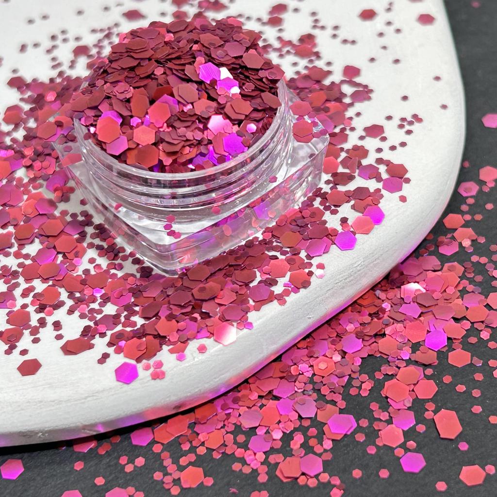 Gradient Matte Hexagon Nail Art Sequins - DIY Laser Glitter Powder Decorations.