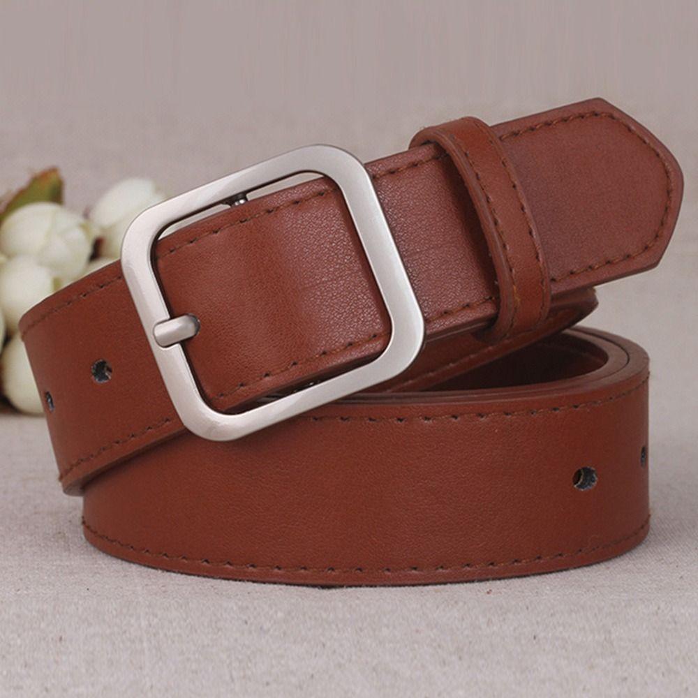 Fashion Vintage Wild Skirt Square Buckle Waistband Ladies Dress Belts Pants Bands PU Leather Belt