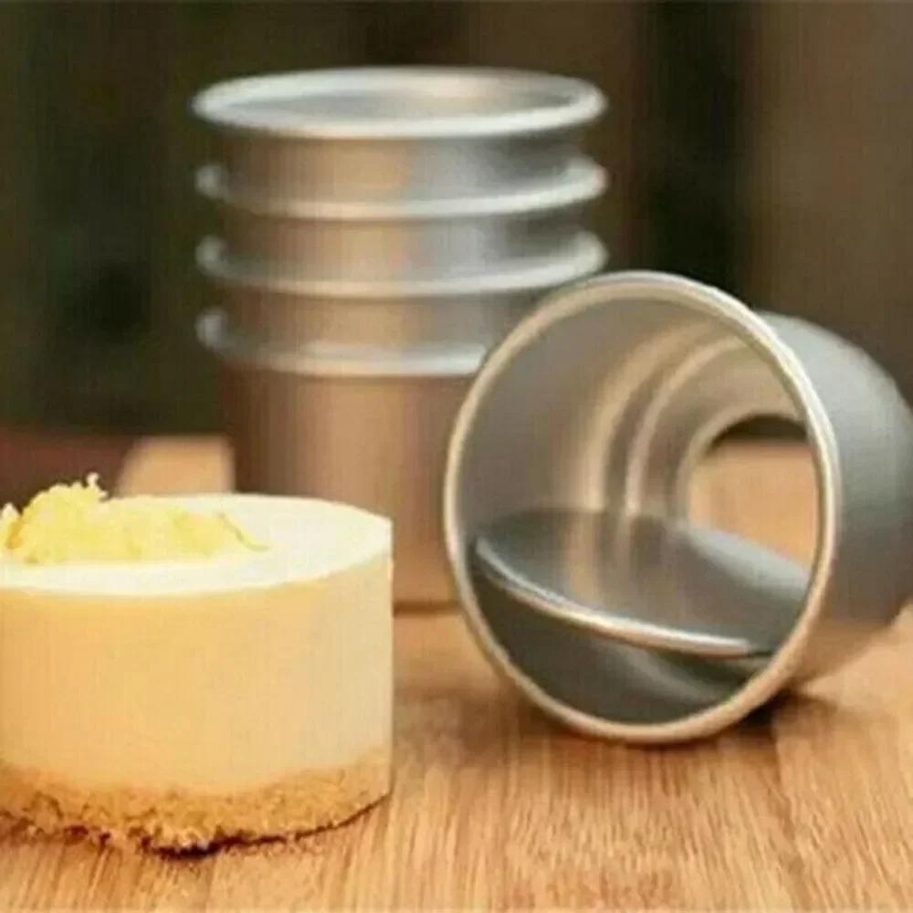 Съемное дно 2 дюйма алюминиевый сплав круглые формы для торта 6 шт DIY мини противень для выпечки набор инструментов с аксессуарами для домашней выпечки