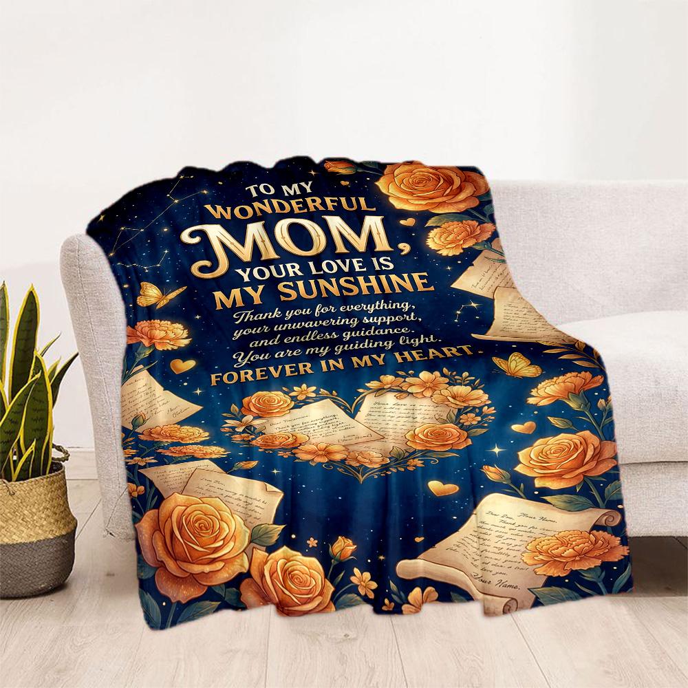 Mother's Day Greeting Card Blanket Suitable for sofas,travel, living rooms also a good gift for friends and family Suitable for all seasons.