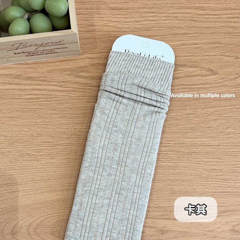 Женские бесшовные носки до середины икры из чистого хлопка, длинные носки на весну и осень, послеродовые носки, махровые носки