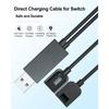 Портативный USB-кабель для зарядки Joy-con, короткий для контроллера Nintendo Switch со светодиодным индикатором, заменяет зарядную док-станцию Joy-con, дорожные зарядные кабели