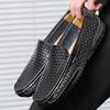 2025 Роскошный бренд Мужская повседневная обувь Мягкая натуральная кожа Мужские лоферы Мокасины Итальянский дизайнер Дышащие Слипоны Обувь для лодки