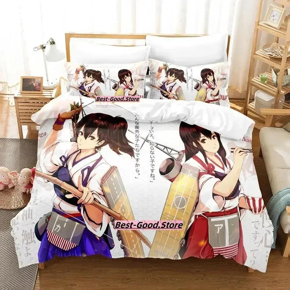 Комплект постельного белья Kantai Collection Односпальный Полуторный Двуспальный Кинг-сайз Комплект для кровати Взрослый Детский Спальня Комплекты пододеяльников Аниме постельное белье Кровать