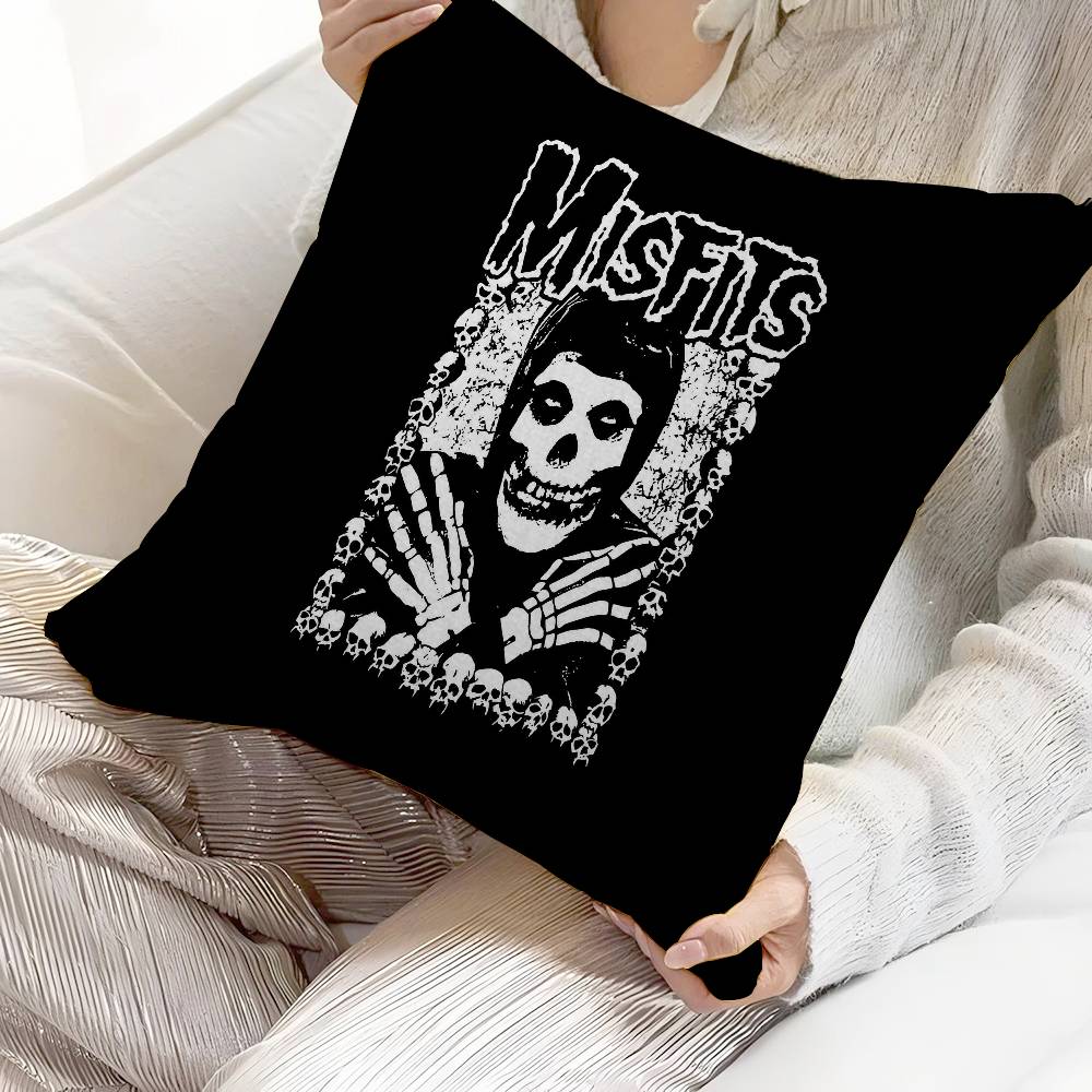 Band M-Misfits Logo Cushion Cover Pillowcase Upholstery Sofa Throw Pillow Home Decor Pillowcas