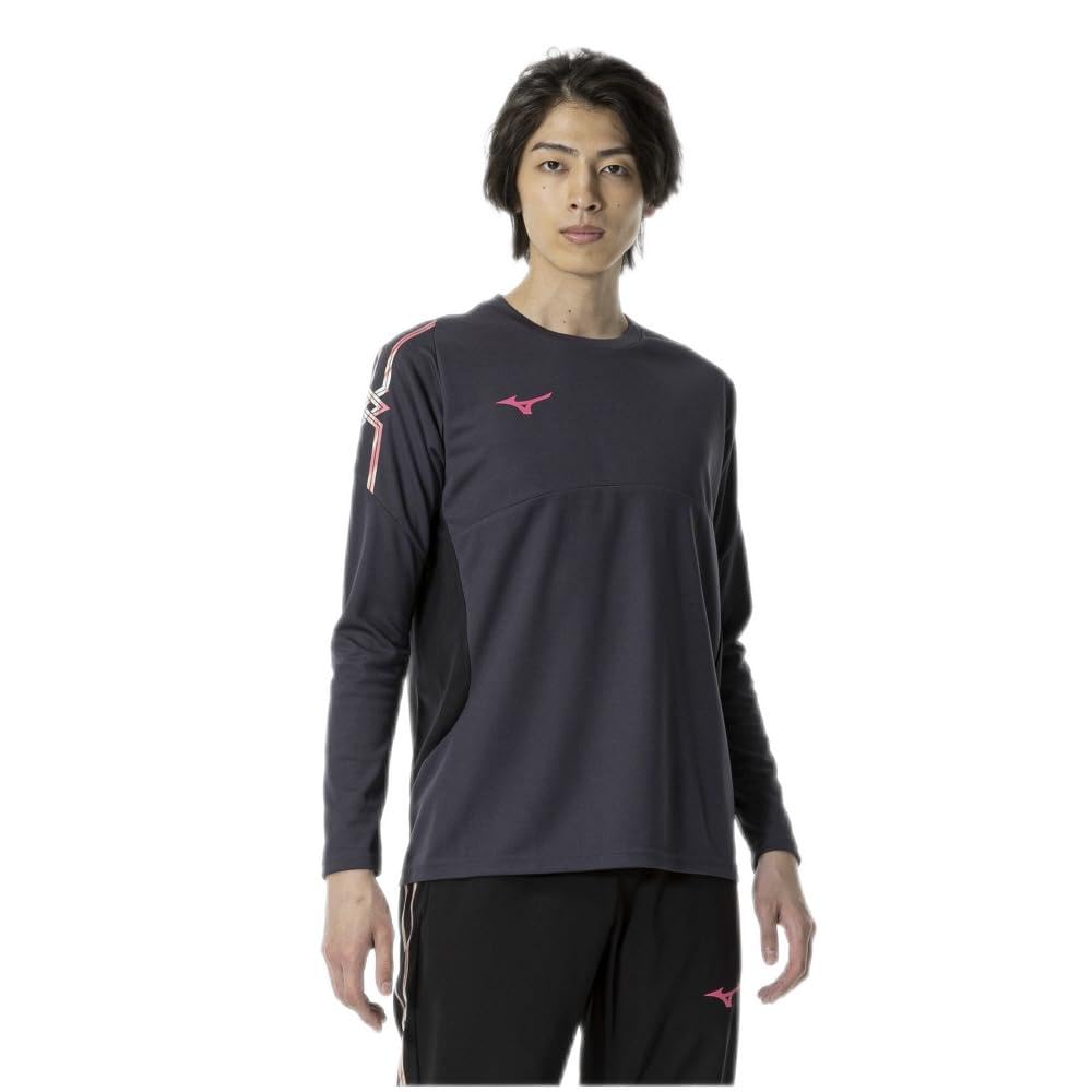 Mizuno 32MAA630 Training Long Sleeve Ombre Size L MC-LINE Wear, T-Shirt, Moisture-Wicking, Quick-Drying, Blue-Gray,