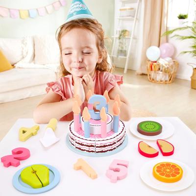 Деревянные игрушки для торта, кухонный игровой набор, набор для игр в еду, набор для резки еды для детей, обучающие Монтессори, развивающие игрушки для вечеринок