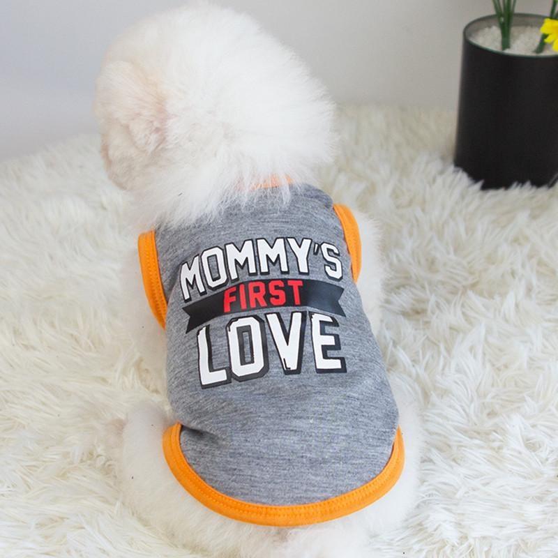 New Summer Pet First Love Vest Dog Print T-shirt