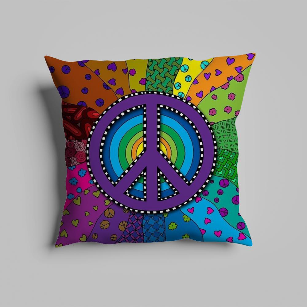 Pillow Case luxurious home office, sofa decorative Multi sized car seat cushions, pillowcases Peace sign flower sunshine