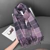 2025 new high-end retro plaid scarf women's autumn and winter soft waxy warm imitation cashmere scarf shawl