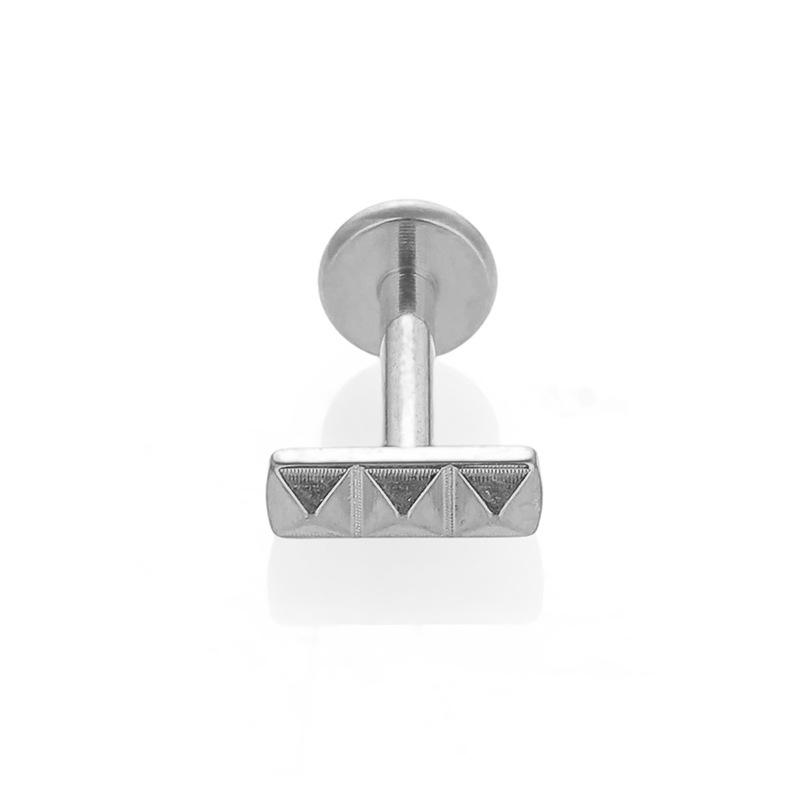 Titanium Zirconium Flat End Bar Ear & Lip Stud Piercing Jewelry