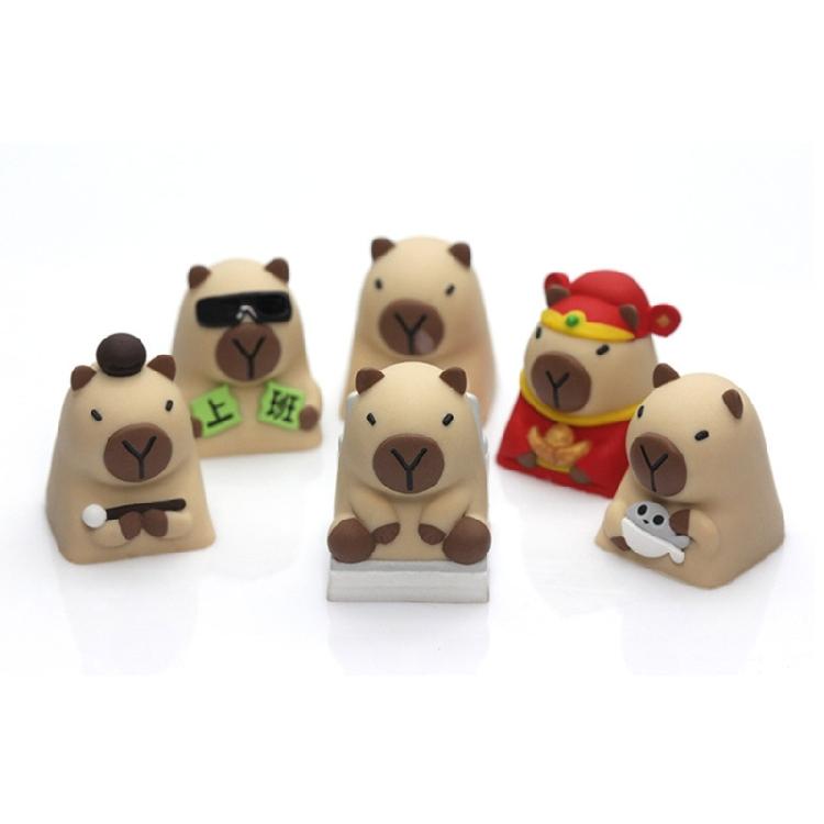 Цветные градиентные кейкапы из смолы с изображением капибары Компактный размер Легкая конструкция Для механических переключателей